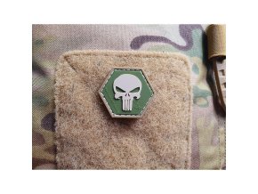 Nášivka PUNISHER hexagon velcro plast MULTICAM