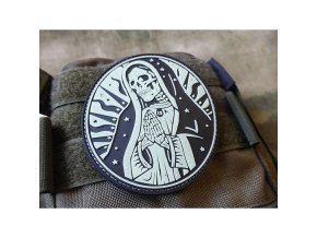 Nášivka SANTA MUERTE plast velcro GLOW IN THE DARK