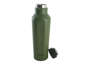 Láhev šestihranná MILITARY izolovaná NEREZ 500ml ZELENÁ