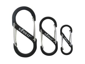 Karabiny S set 3 velikosti ČERNÉ