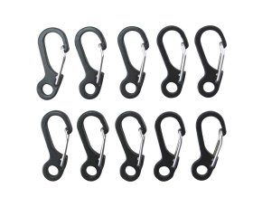 Karabiny s očkem 10 kusů ČERNÉ