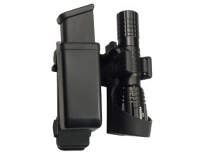 Pouzdro rotační MOLLE pro zásobník 9mm LUGER a svítilnu