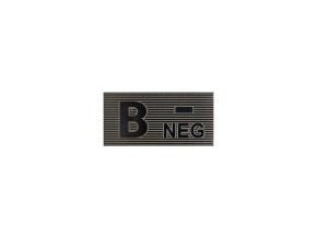 Nášivka IR krevní skupina VELCRO B - NEG ČERNO/ZELENÁ
