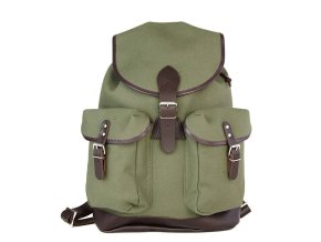 Batoh TRUCKSACK 14l s koženými prvky ZELENÝ