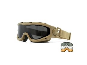 Brýle taktické SPEAR DUAL LENS sada 3 skla TAN rám