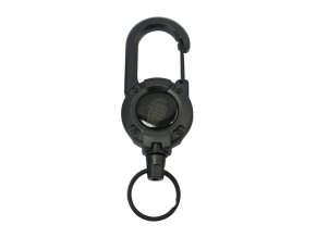 Klíčenka HEAVY DUTY s navijákem a karabinou ČERNÁ