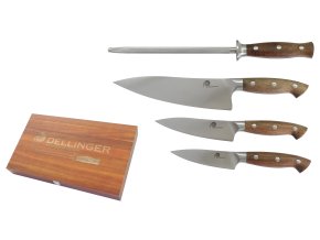 Sada nožů Dellinger Walnut s ocílkou, dřevěný BOX