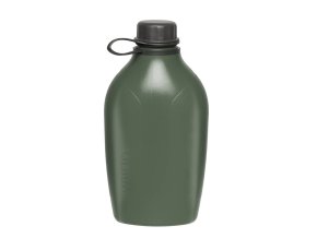 Láhev plastová EXPLORER 1l s karabinou - zelené víčko