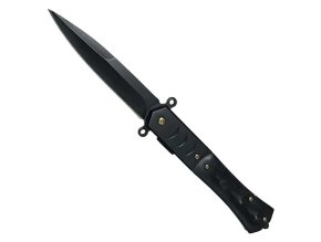 Nůž zavírací BLACK MARBLE hladké ostří ČERNÝ