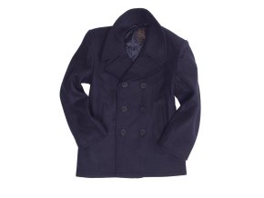 Kabát US PEA COAT vlněný TMAVĚMODRÝ