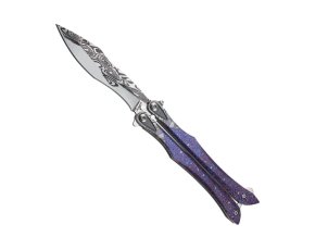 Nůž motýlek purple 3D balisong