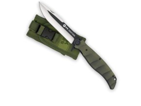Nůž zavírací K25 G10 tvarovaná čepel ZELENÁ střenka + pouzdro