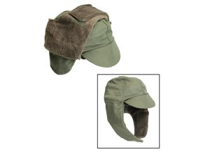 Čepice HOLANDSKÁ zimní s kšiltem a krytem uší ZELENÁ