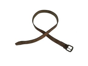 Řemen kalhotový ČSLA 25mm úzký kožený světlý použitý