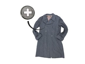 Kabát švýcarský vlněný dvouřadé knoflíky