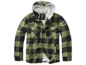 Bunda LUMBER s kožíškem a kapucí ZELENO/ČERNÁ