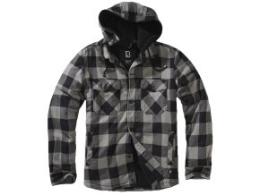 Bunda LUMBER s kožíškem a kapucí ŠEDO/ČERNÁ