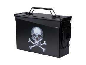 Bedna na munici CAL.30 LEBKA A ZKŘÍŽENÉ HNÁTY ČERNÁ