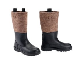 Boty kožené filcové Knobelbecher FILZ HNĚDÉ