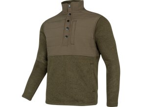 Mikina SNAP NECK fleece ZELENÁ