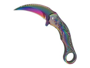 Nůž zavírací MERMAID karambit DUHOVÝ