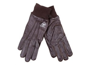 Rukavice kožené pilotní Air Force s nápletem HNĚDÉ