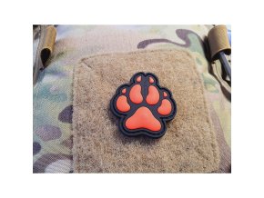 Nášivka K9 psí tlapa plastová velcro ČERVENÁ