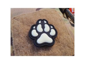 Nášivka K9 psí tlapa plastová velcro GLOW IN THE DARK