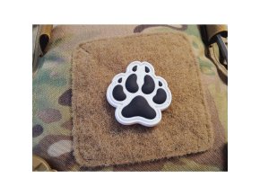 Nášivka K9 psí tlapa plastová velcro BÍLÁ