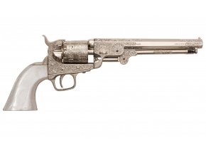 Replika revolver Colt Navy, chrom, rytina, USA 1851