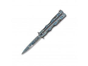 Nůž motýlek RAIN BLUE s ornamenty