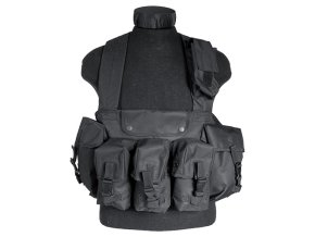 Vesta taktická CHEST RIG 6 kapes ČERNÁ