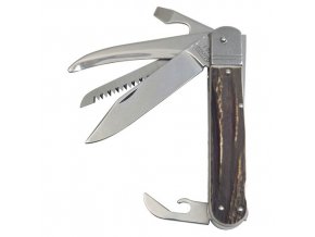 Nůž zavírací 5 KP s imitací parohu NEREZ s pojistkou střenka PLAST