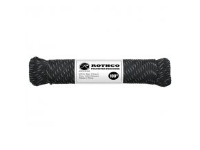 Šňůra PARACORD polyester 550LB 30m 4mm ČERNÁ/REFLEXNÍ nitky