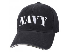 Čepice s vyšitým nápisem NAVY vintage TMAVĚ MODRÁ