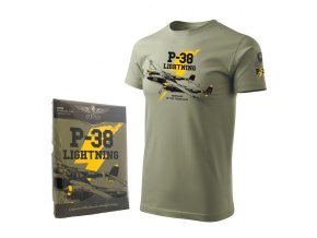 Triko P-38 LIGHTNING ZELENÉ (velikost L)