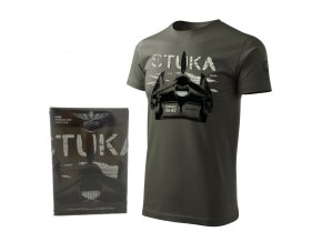 Triko Junkers Ju-87 STUKA ŠEDOZELENÉ (velikost L)