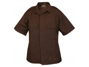 Košile služební krátký rukáv rip-stop HNĚDÁ vel.3XL-R