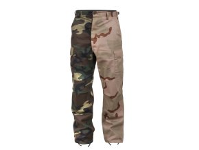 Kalhoty dvoubarevné BDU WOODLAND/3-COL DESERT (velikost L)