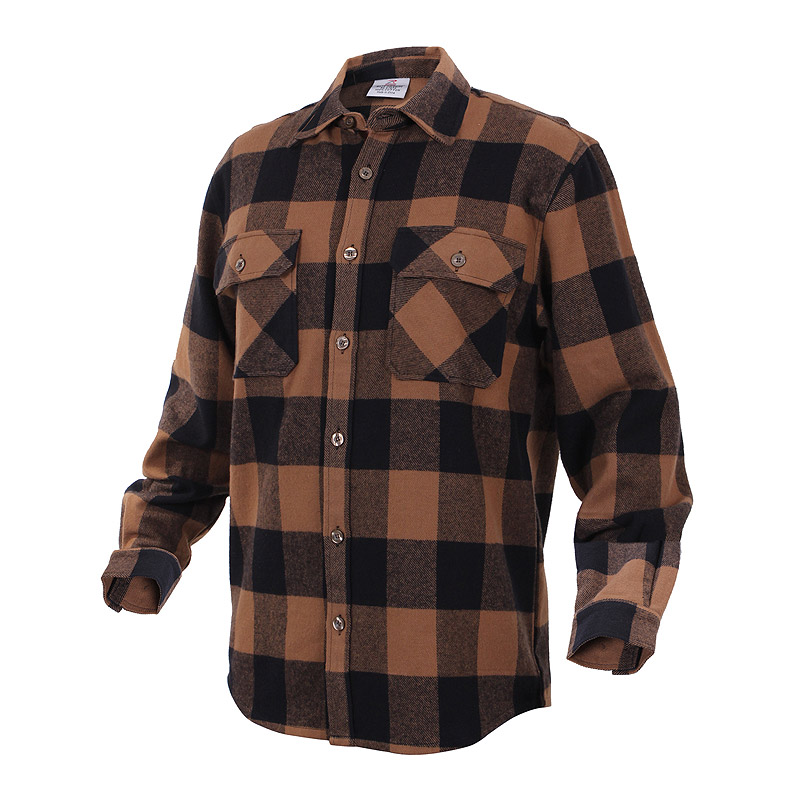 Košile dřevorubecká FLANNEL kostkovaná HNĚDÁ Velikost: M