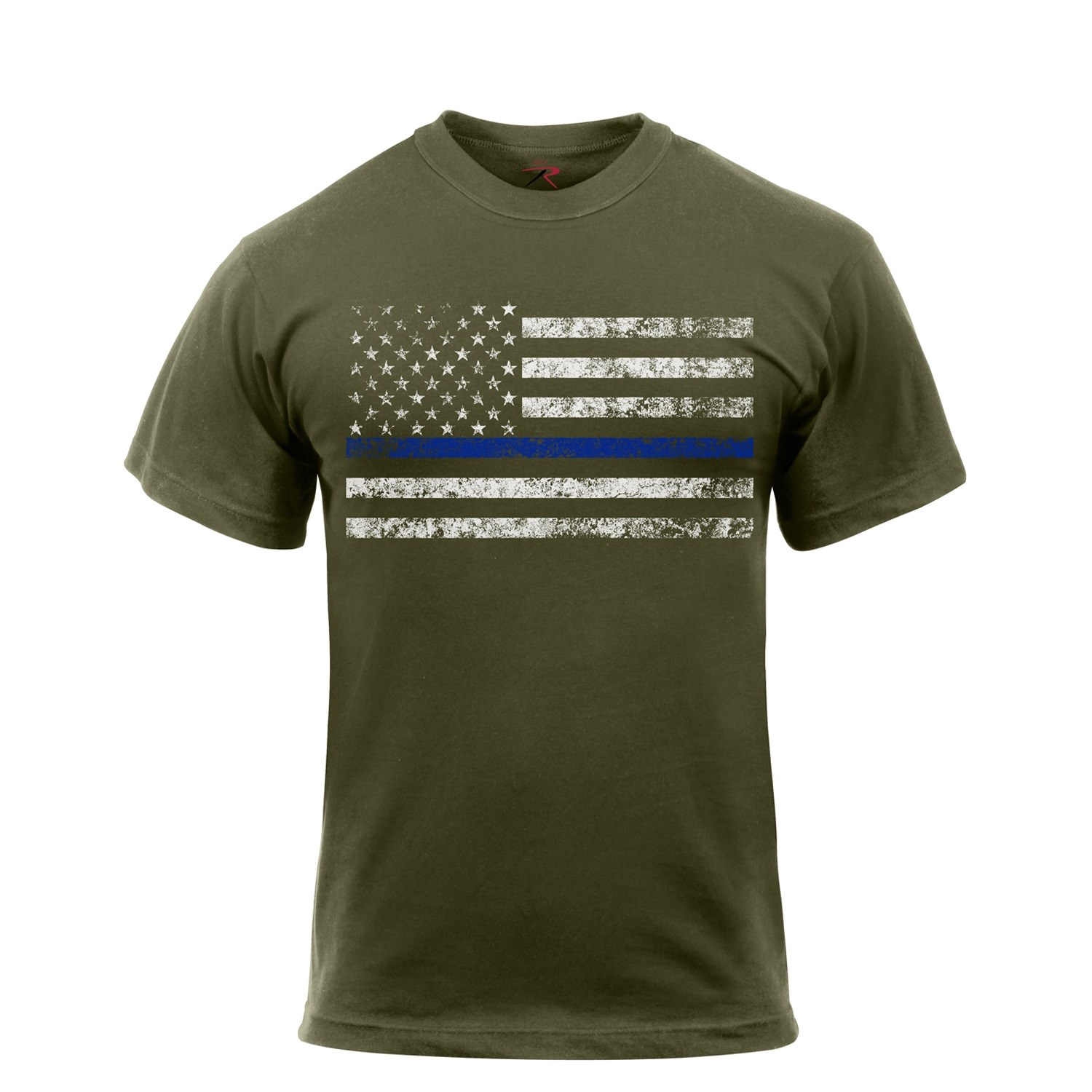 Triko THIN BLUE LINE US vlajka ZELENÉ Velikost: XL