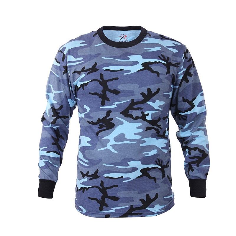 Triko s dlouhým rukávem SKY BLUE CAMO Velikost: L