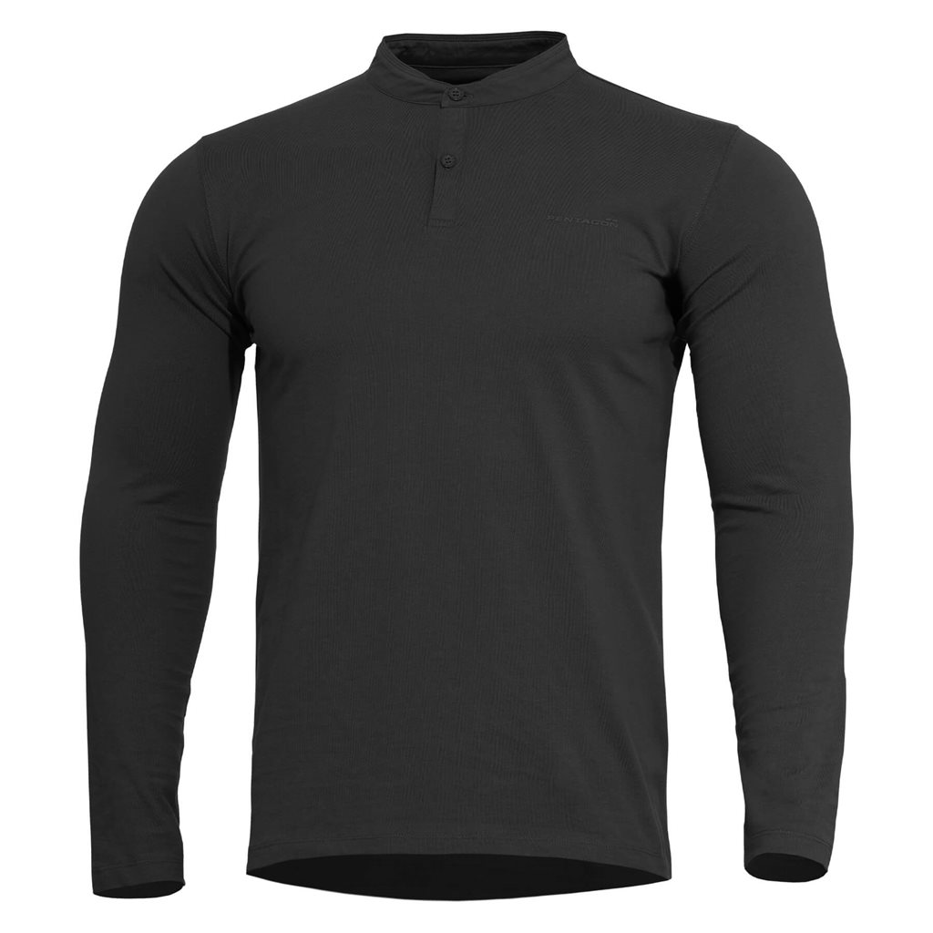 Triko ROMEO HENLEY 2.0 dlouhý rukáv ČERNÉ Velikost: 4XL