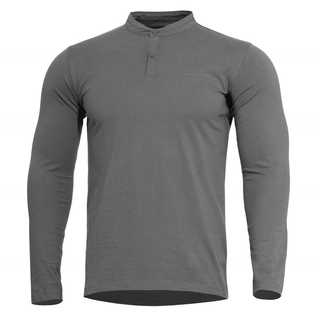 Triko ROMEO HENLEY 2.0 dlouhý rukáv ŠEDÉ - WOLF GREY Velikost: XS