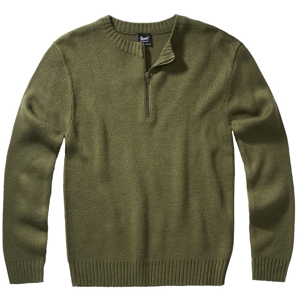 Svetr pulover Armee zip 3/4 ZELENÝ Velikost: XXL