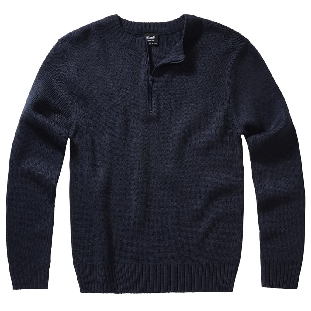 Svetr pulover Armee zip 3/4 NAVY MODRÝ Velikost: 4XL