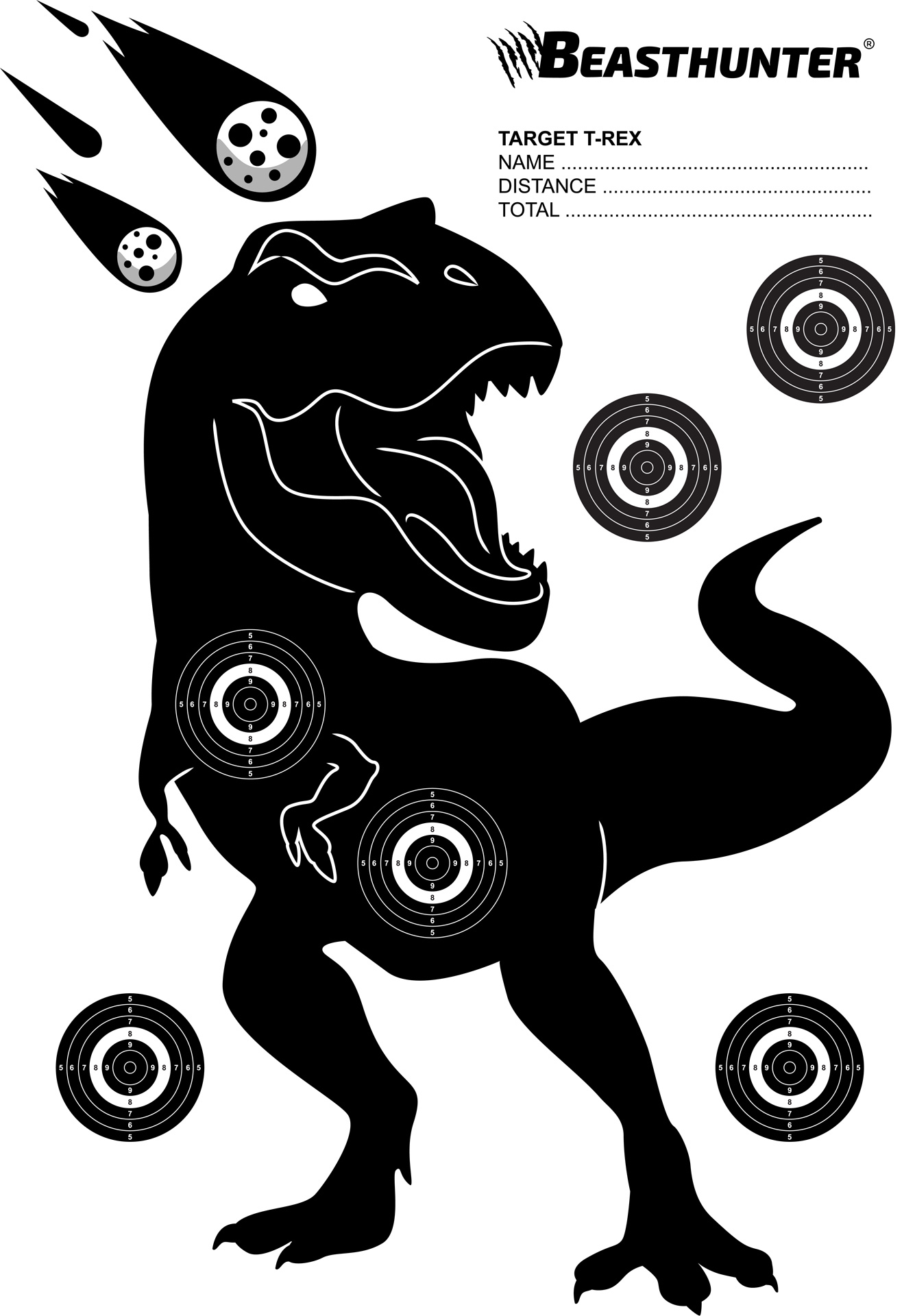 Terč silueta Beast Hunter T-Rex 10ks
