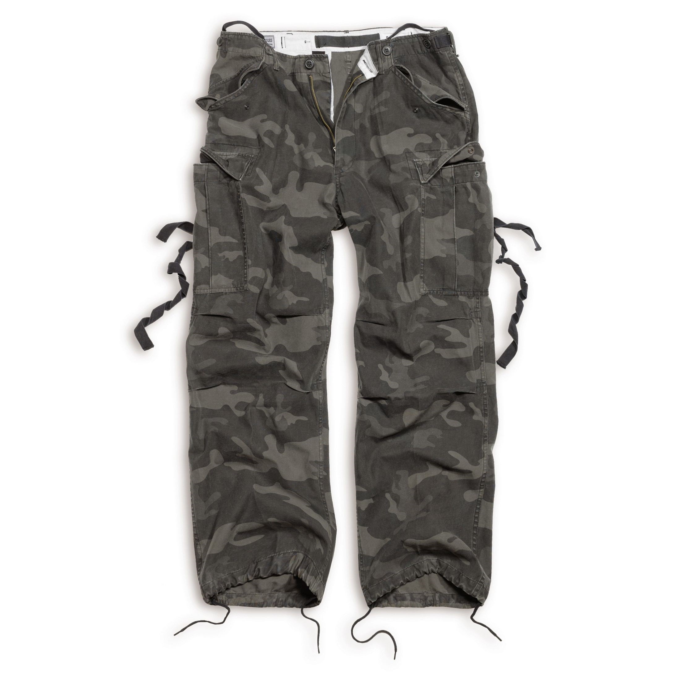 Kalhoty VINTAGE FATIGUE BLACK CAMO Velikost: M