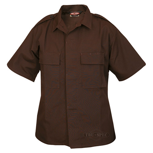 Košile služební krátký rukáv rip-stop HNĚDÁ Velikost: 3XL-R