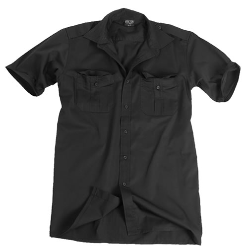 Košile SERVIS krátký rukáv na knoflíky ČERNÁ Velikost: XL